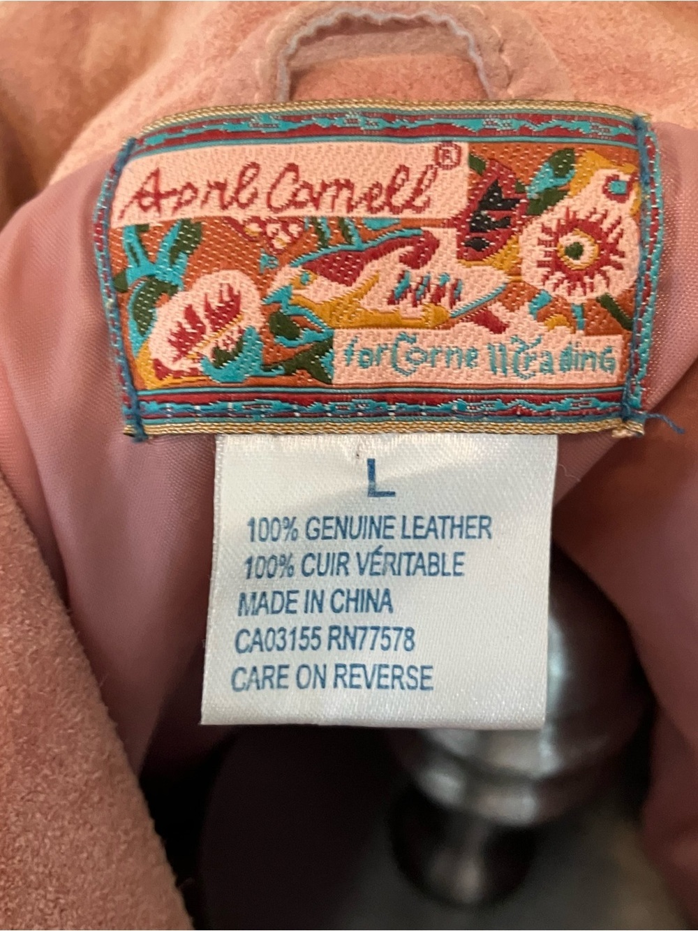 April Cornell Trading Women’s Leather Blazer Jacket Pink Sz. L Lined Western - Picture 10 of 12